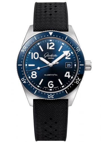 Glashütte Original SeaQ Date Stainless Steel Blue Rubber Folding