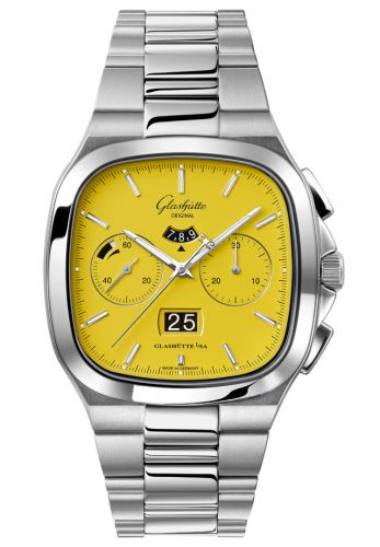Glashütte Original Seventies Chronograph Panorama Date Yellow Bracelet