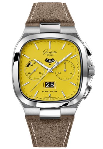 Glashütte Original Seventies Chronograph Panorama Date Yellow Nubuck Folding