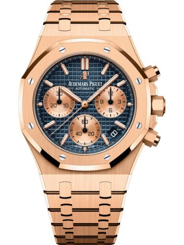 Audemars Piguet Royal Oak Chronograph 41 Pink Gold Blue Bracelet