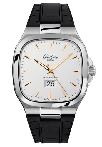 Glashütte Original Seventies Panorama Date Silver Rubber Folding