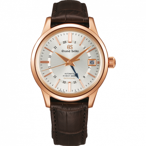 Grand Seiko Automatic Hi Beat 36000 GMT Special Pink Gold Silver Strap