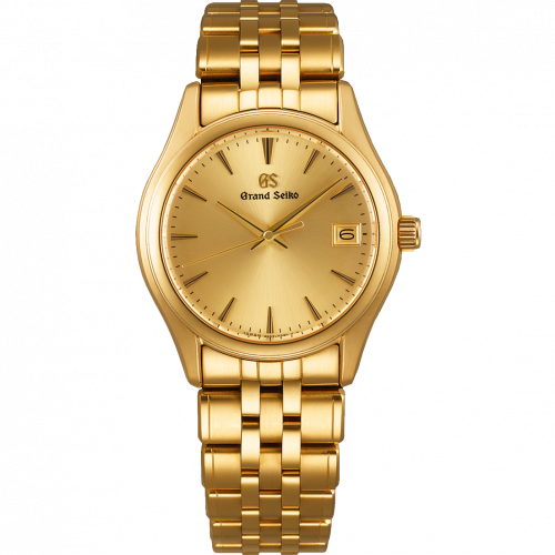 Grand Seiko Quartz Date Yellow Gold Champagne Bracelet