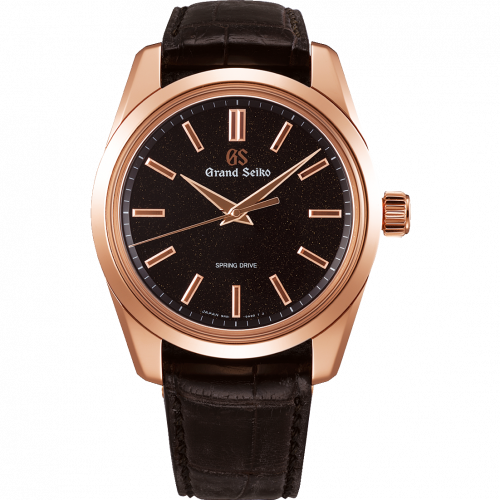 Grand Seiko Spring Drive 8 Days Pink Gold Black Stardust Strap