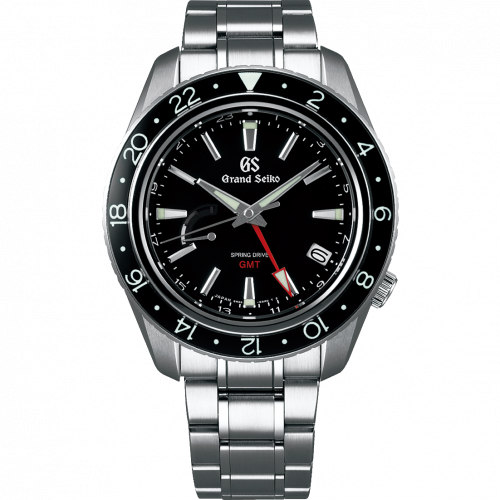 Grand Seiko Spring Drive GMT Stainless Steel Black Bracelet