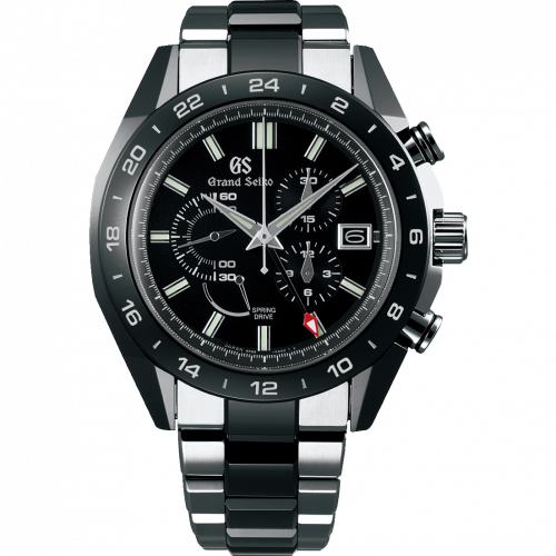 Grand Seiko Spring Drive Chronograph Titanium Ceramic Black Bracelet Black Ceramics Collection