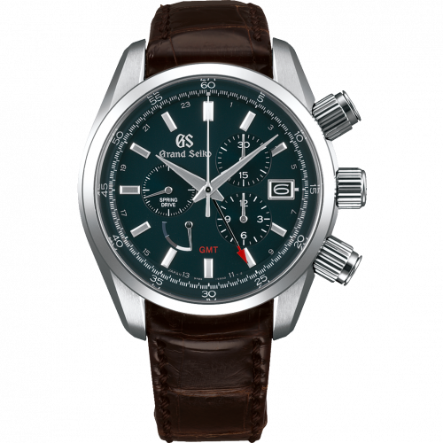 Grand Seiko Spring Drive Chronograph Stainless Steel Green Strap