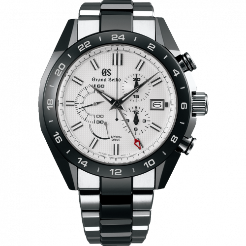 Grand Seiko Spring Drive Chronograph Titanium Ceramic White Bracelet Black Ceramics Collection