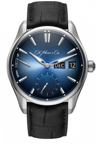 H. Moser & Cie Pioneer Perpetual Calendar MD Stainless Steel Funky Blue