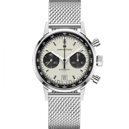 Hamilton Intra-Matic 68 Auto Chrono Stainless Steel Silver Mesh