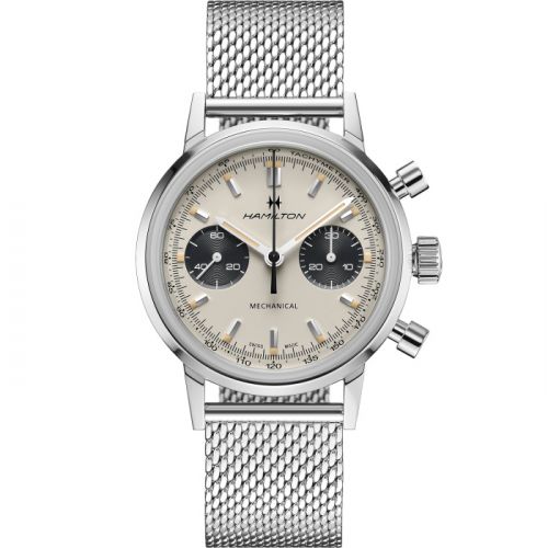 Hamilton Intra-Matic Chronograph H Stainless Steel White Mesh