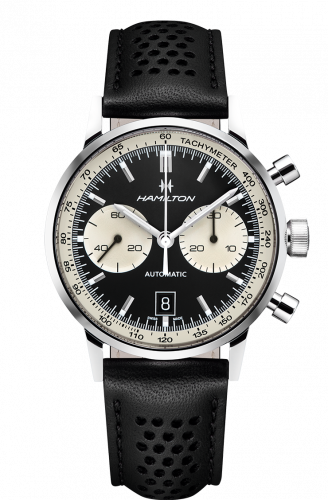 Hamilton Intra-Matic 68 Auto Chrono Stainless Steel Black Strap