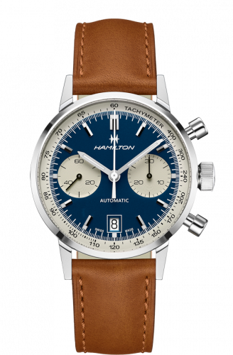 Hamilton Intra-Matic 68 Auto Chrono Stainless Steel Blue Strap