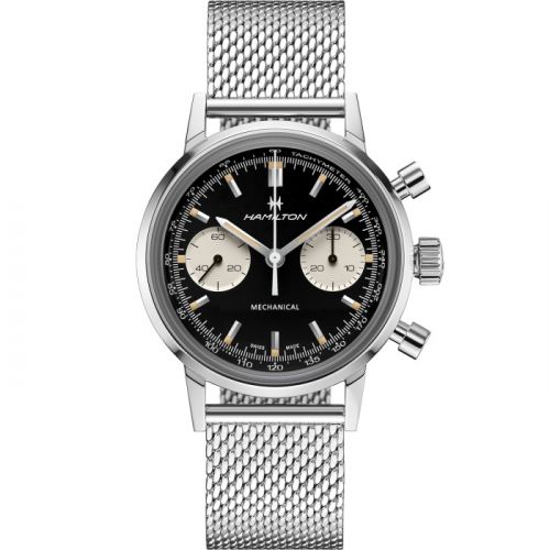 Hamilton Intra-Matic Chronograph H Stainless Steel Black Mesh