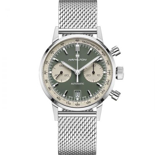 Hamilton Intra-Matic 68 Auto Chrono Stainless Steel Green Mesh