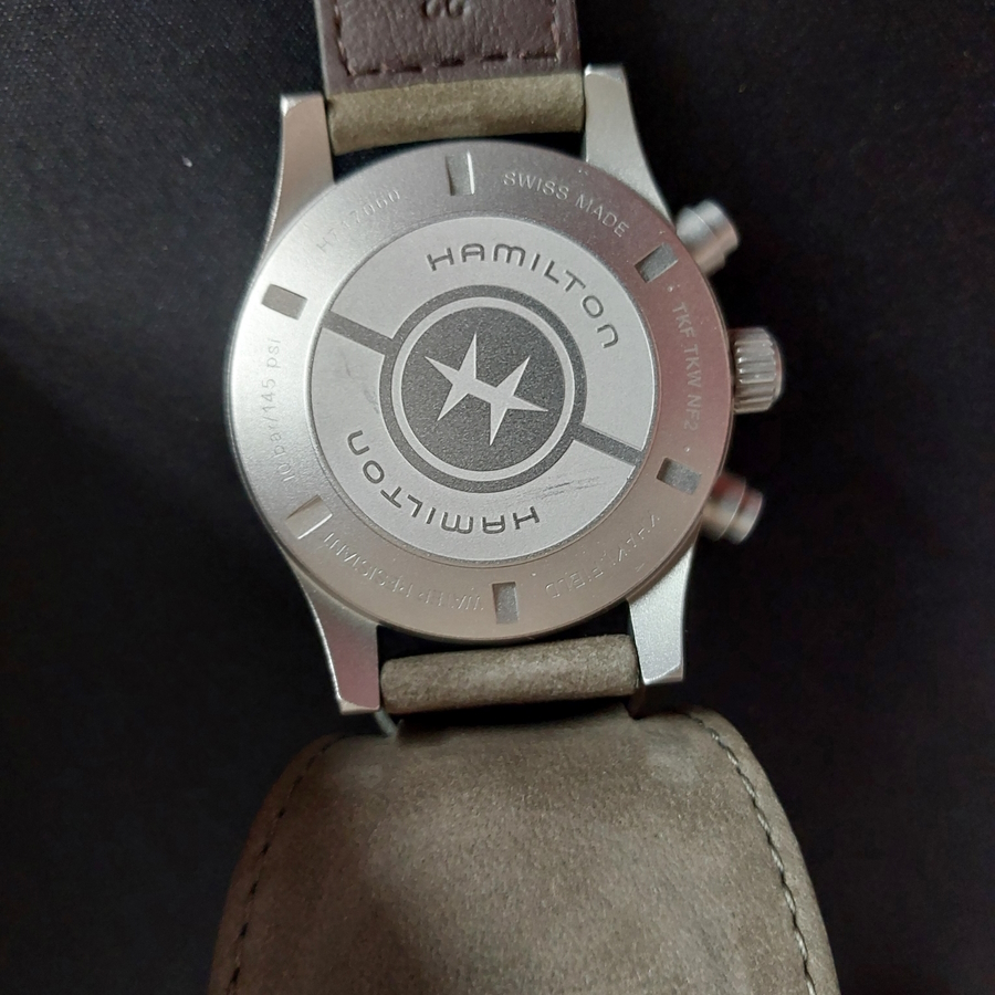 caseback hamilton khaki chronograph