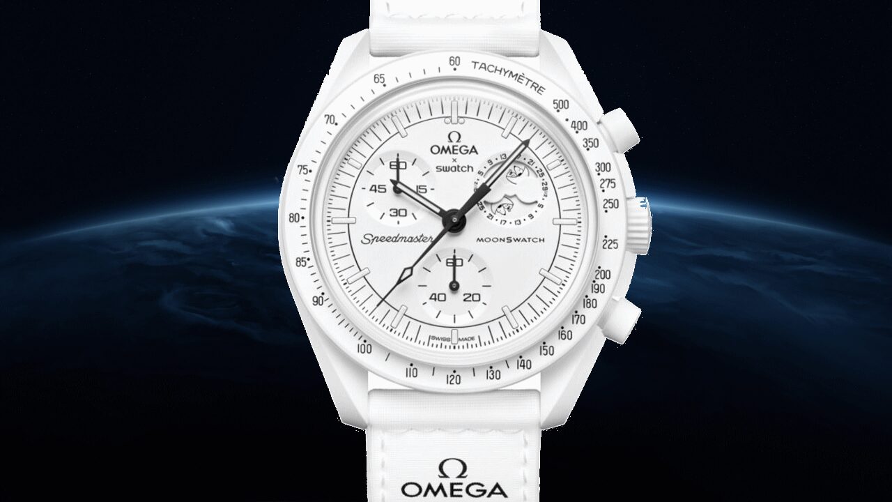 omega x swatch mission to moonphase