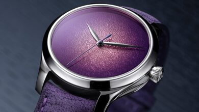 h moser cie endeavour centre seconds concept purple enamel