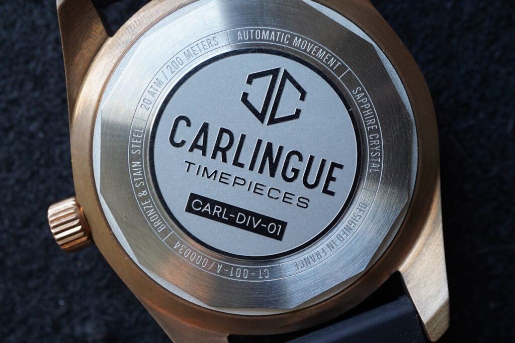 caseback carlingue diver bronze