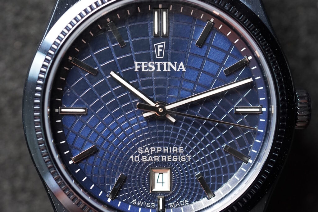 festina rivé blue dial