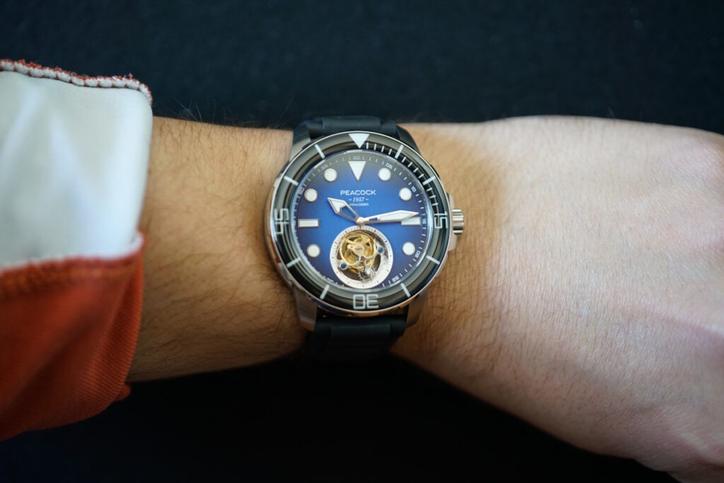 Peacock Ocean Wing wristshot