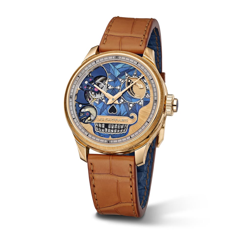 La Chopard L.U.C Full Strike Día de los Muertos met en scène une calavera au cadran dans un hommage mexicain raffiné.