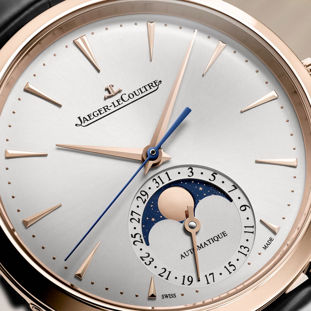 Jaeger-LeCoultre Master Ultra Thin Moon 36mm Pink Gold : détail du boîtier