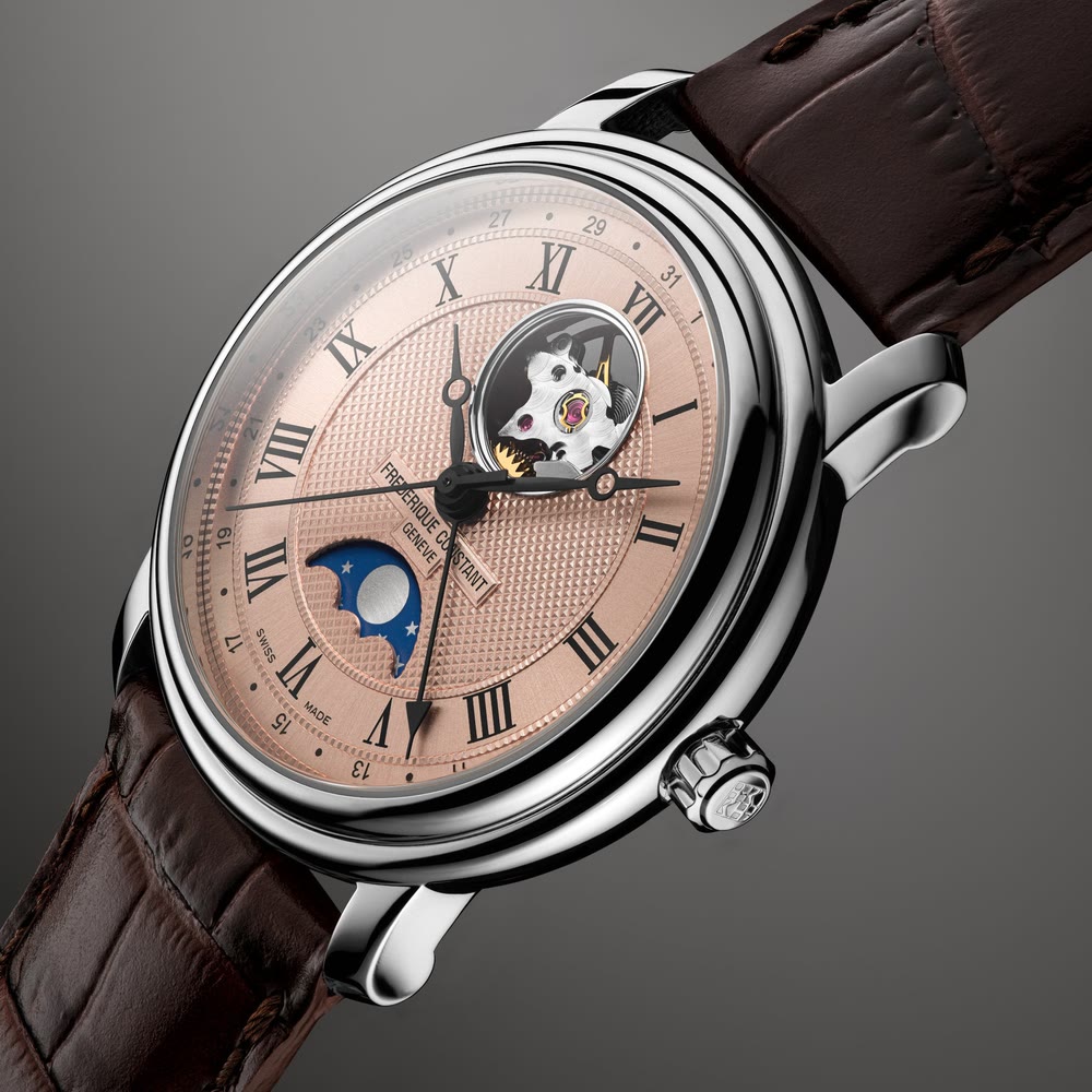 La montre Frederique Constant Classics Heart Beat Moonphase Date dévoile son cadran et sa phase de lune
