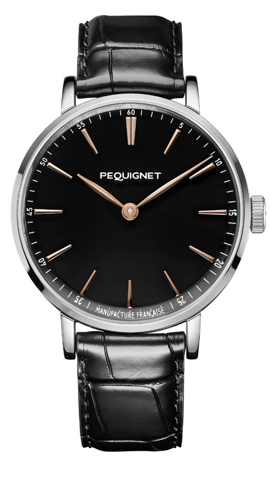 La Pequignet Attitude Onyx mise sur un cadran en onyx noir au rendu minéral et profond