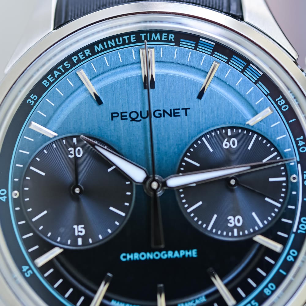 Pequignet Royale Paris Chrono BPM : détail du boîtier