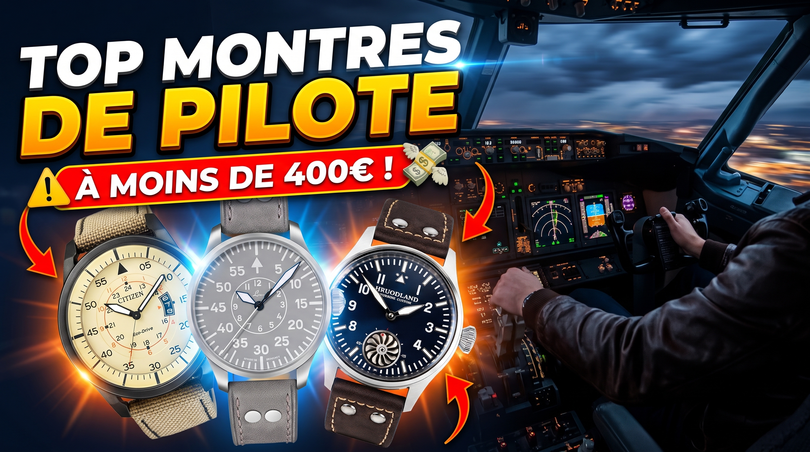 top montre pilote 400 euros